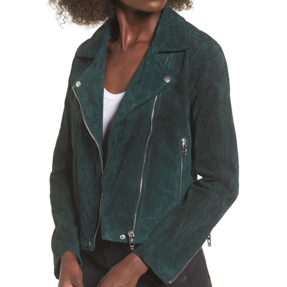 BLANKNYC Denim Suede Moto Jacket